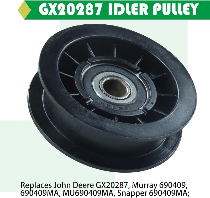 POSFLAG GX20286 V Idler Pulley with GX20287 Idler Pulley GX20006 V Belt Replaces GX20286 Pulley, John Deere Pulley GX20286, John Deere GX20287 Idler Pulley, 690409MA Pulley, 1760097, AM103019, AM32672 - Image 5